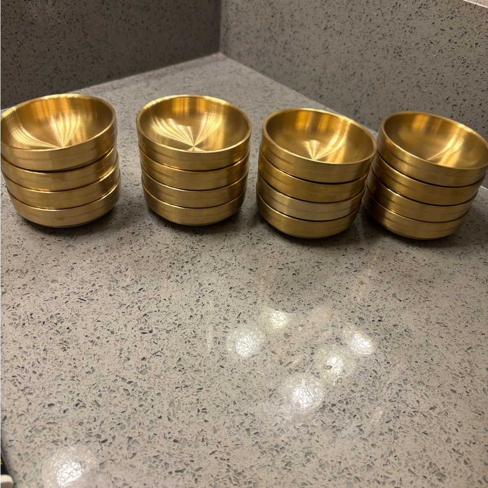 Set of 4 Gold Metal Bowls SUS304